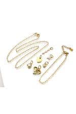 Set colier și brățară cu pandantiv inimă și perle, placat cu aur 14K