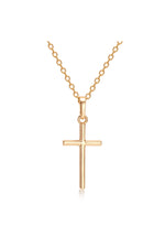 Colier cu pandantiv cruce, placat cu aur 18K