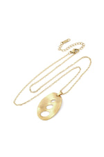 Colier cu pandantiv oval, placat cu aur 18K