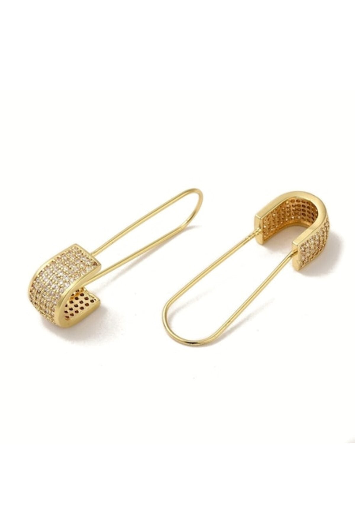 Cercei lungi, placați cu aur de 18K