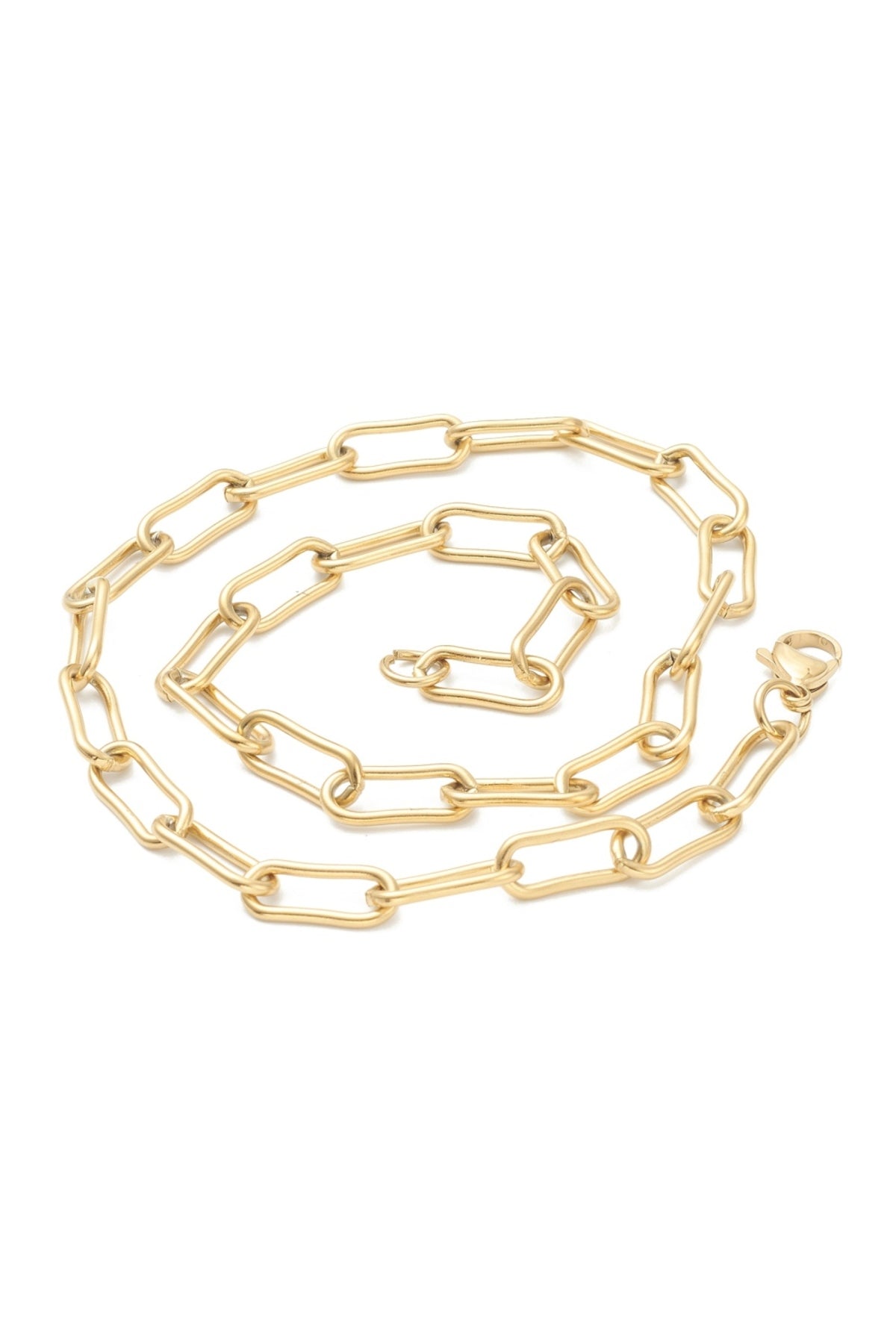 Colier cu zale alungite, placat cu aur 18K