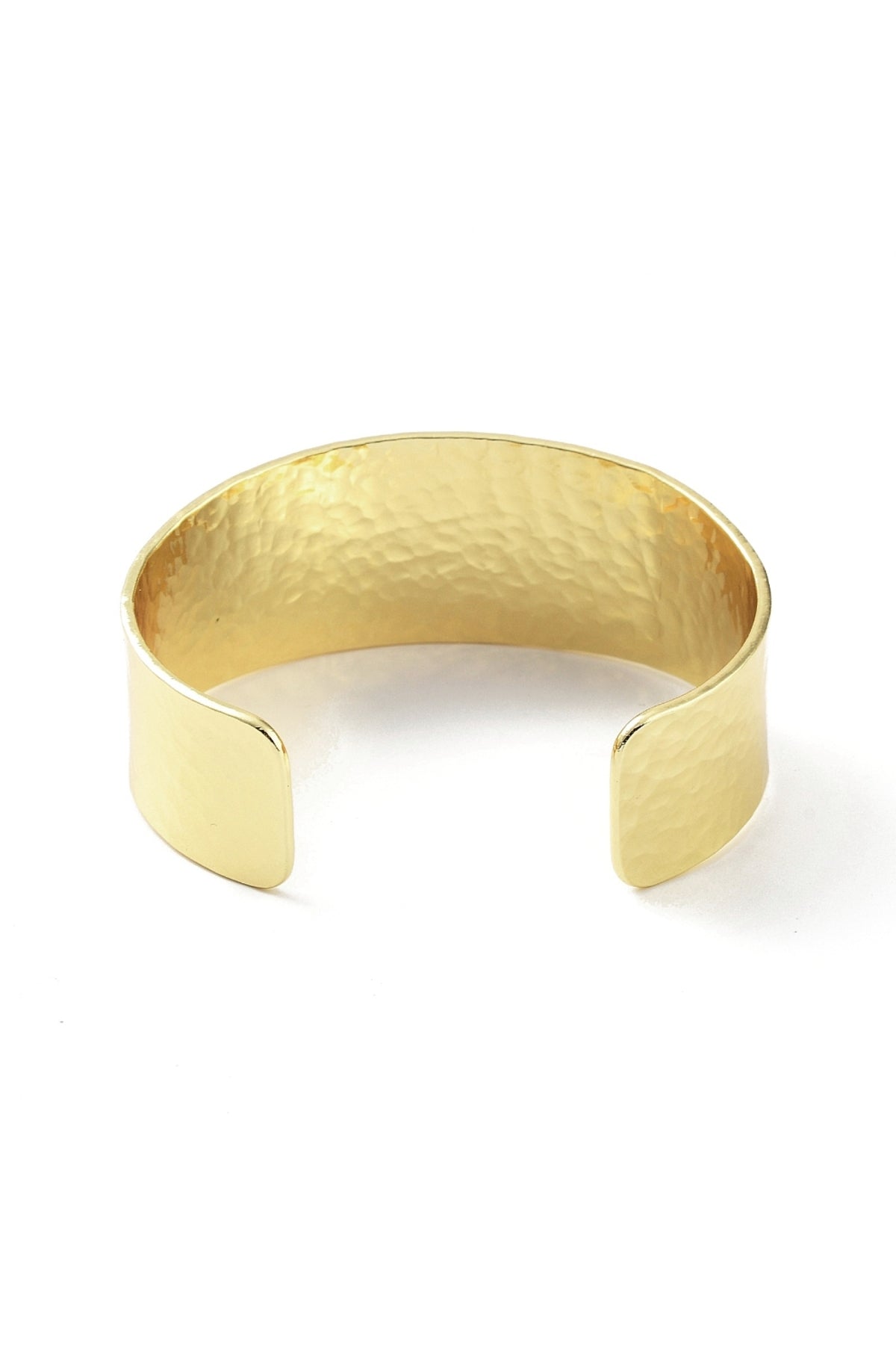 Brățară cuff lată cu model gravat, placată cu aur 18K