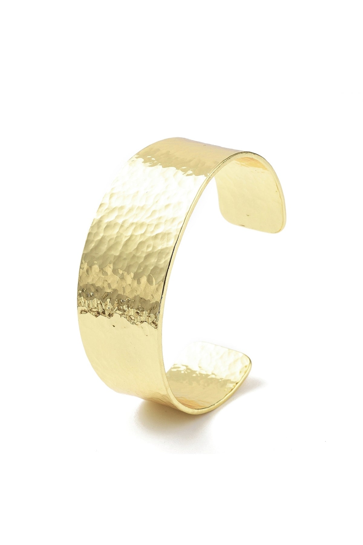 Brățară cuff lată cu model gravat, placată cu aur 18K