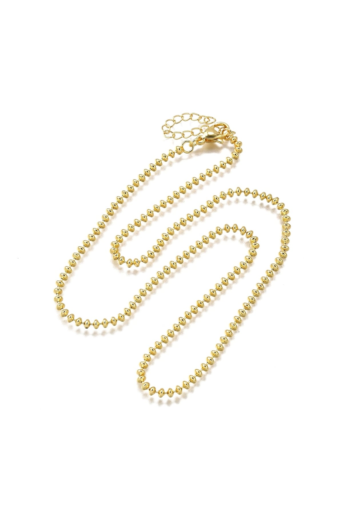 Colier cu zale rotunde, placat cu aur 18K
