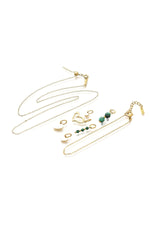 Set colier și brățară cu pandantiv inimă, placat cu aur 14K