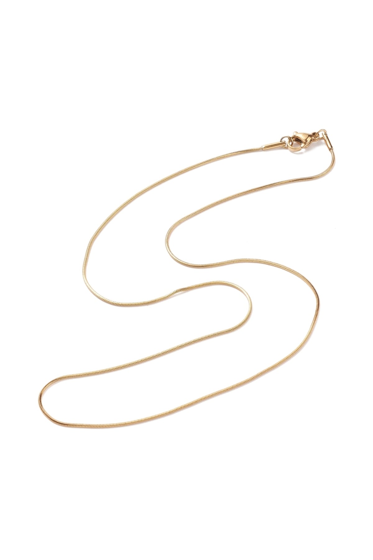Colier tip lanț snake pătrat, placat cu aur 18K