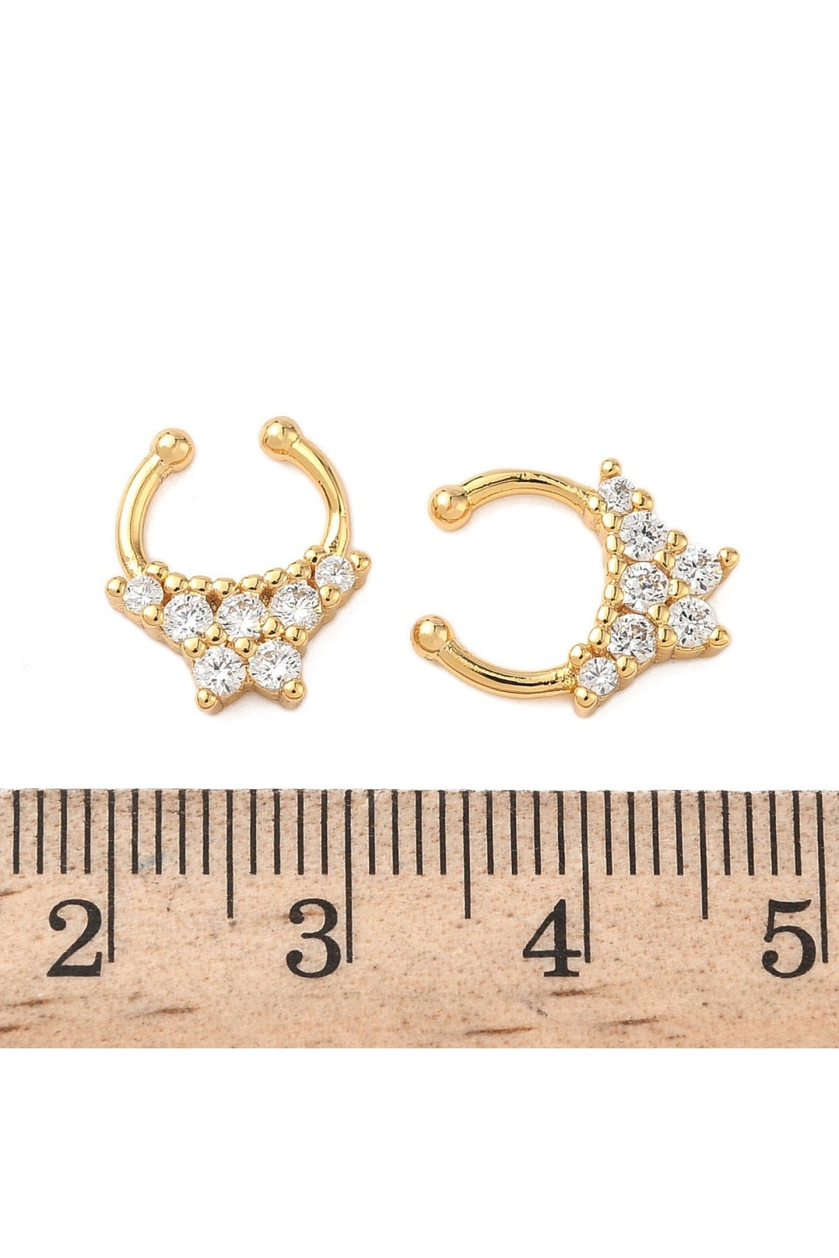 Cercel piercing fals pentru septum, placat cu aur 18K, model fluture