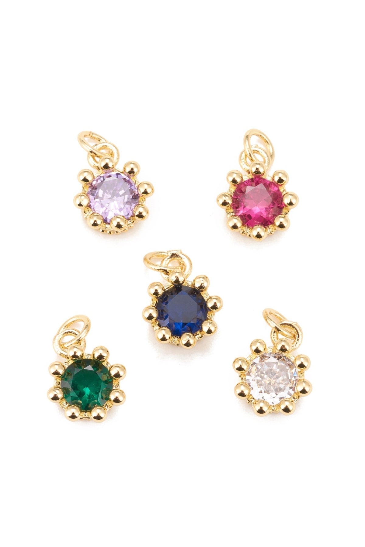 Charm pentru colier cu zirconii, placat cu aur 18K