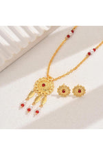 Set colier și cercei, Exotic, placat cu aur 18K