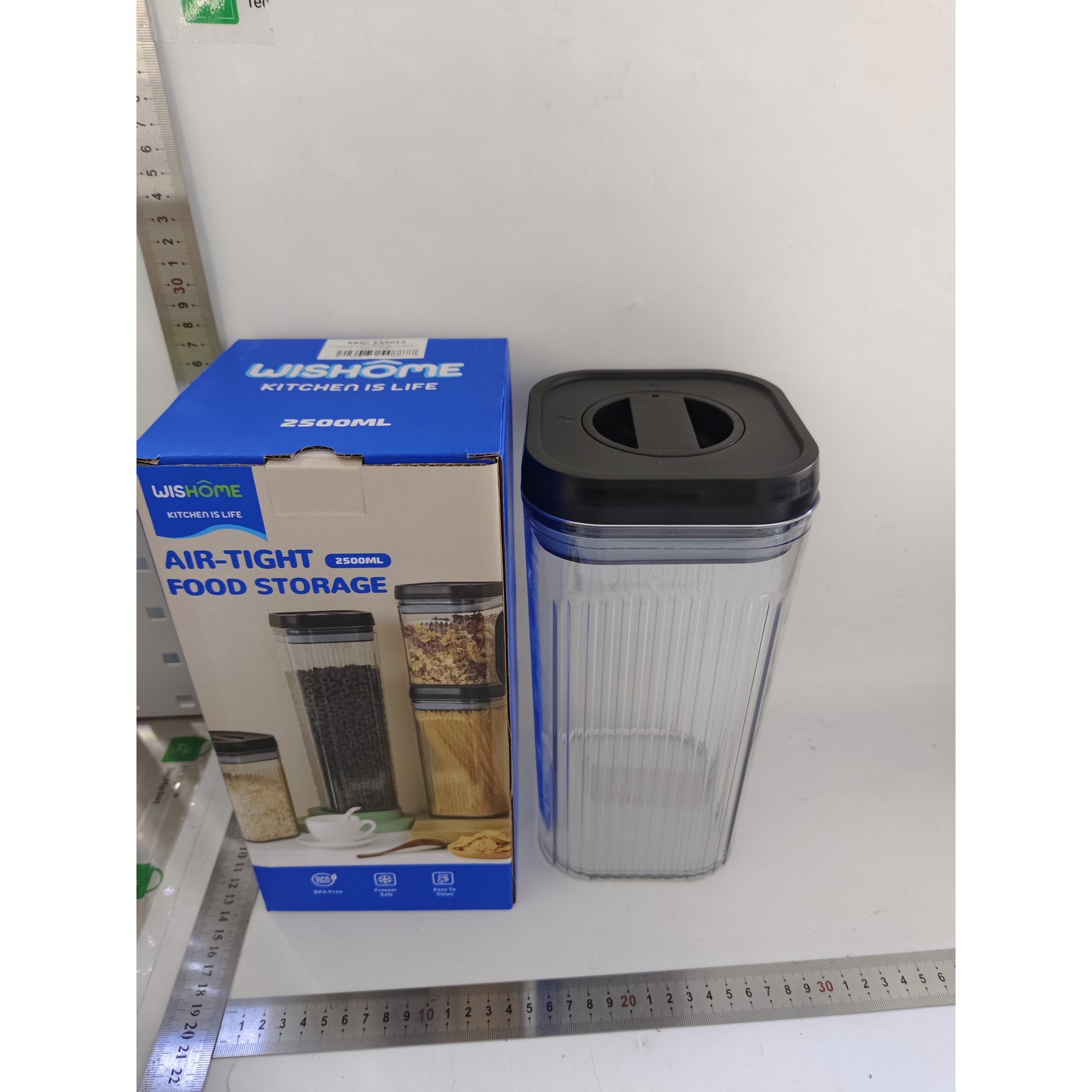 Cutie de Depozitare Alimente, Flippy, tip Container, 2.5L, Recipiente pentru Cereale in Bucatarie, Transparente cu