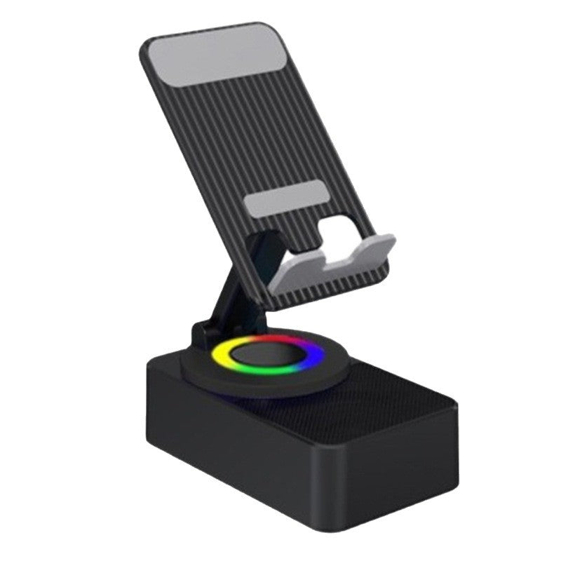 Suport Telefon cu Boxa Bluetooth, Flippy, Wireless, Rotativ 360°, Pliabil, 5 W, Acumulator 1500 mAh, USB Type-C, 12,2 x