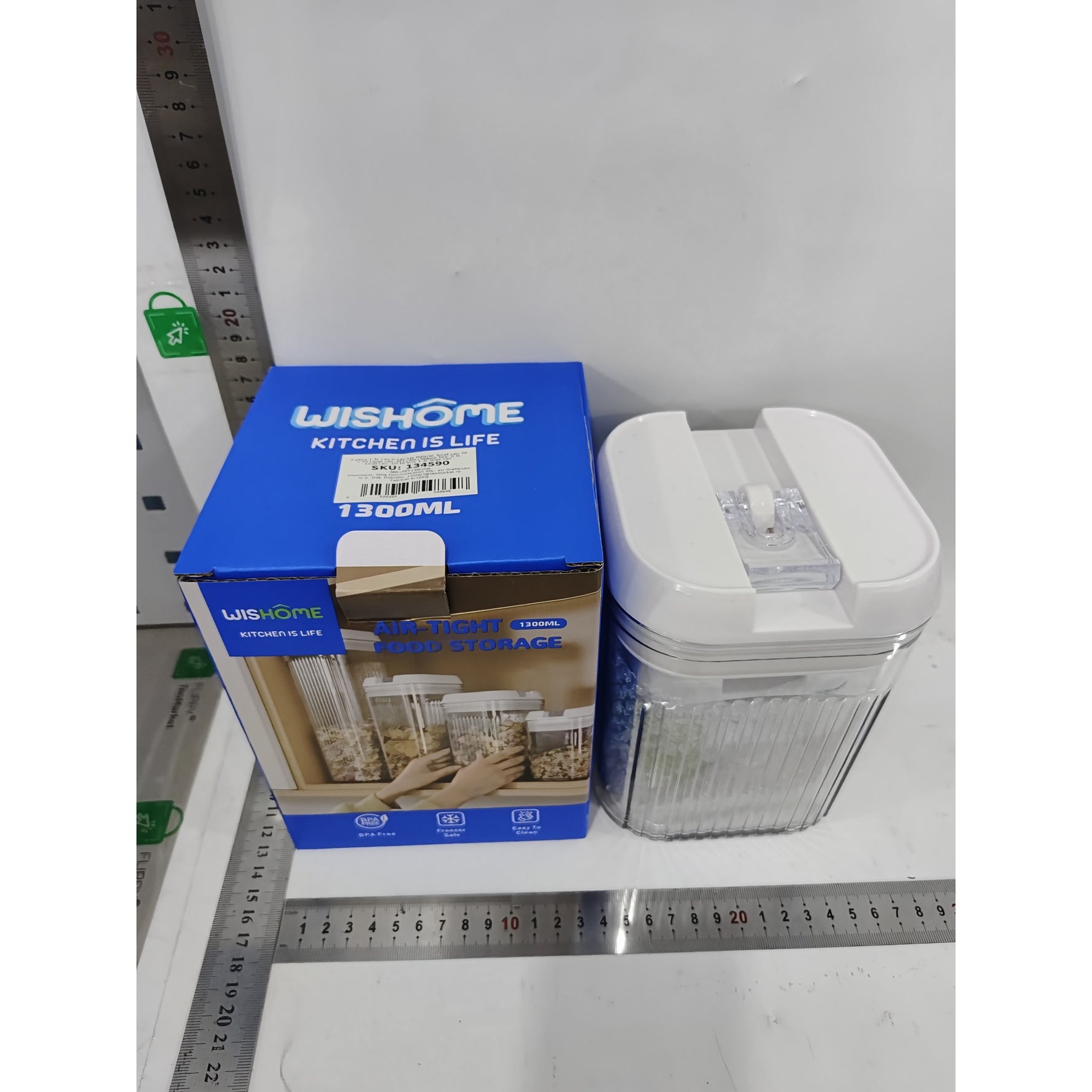 Cutii de Depozitare Alimente, Flippy, Set din 2 Cutii de tip Container, Recipiente pentru Cereale in Bucatarie, 0.5