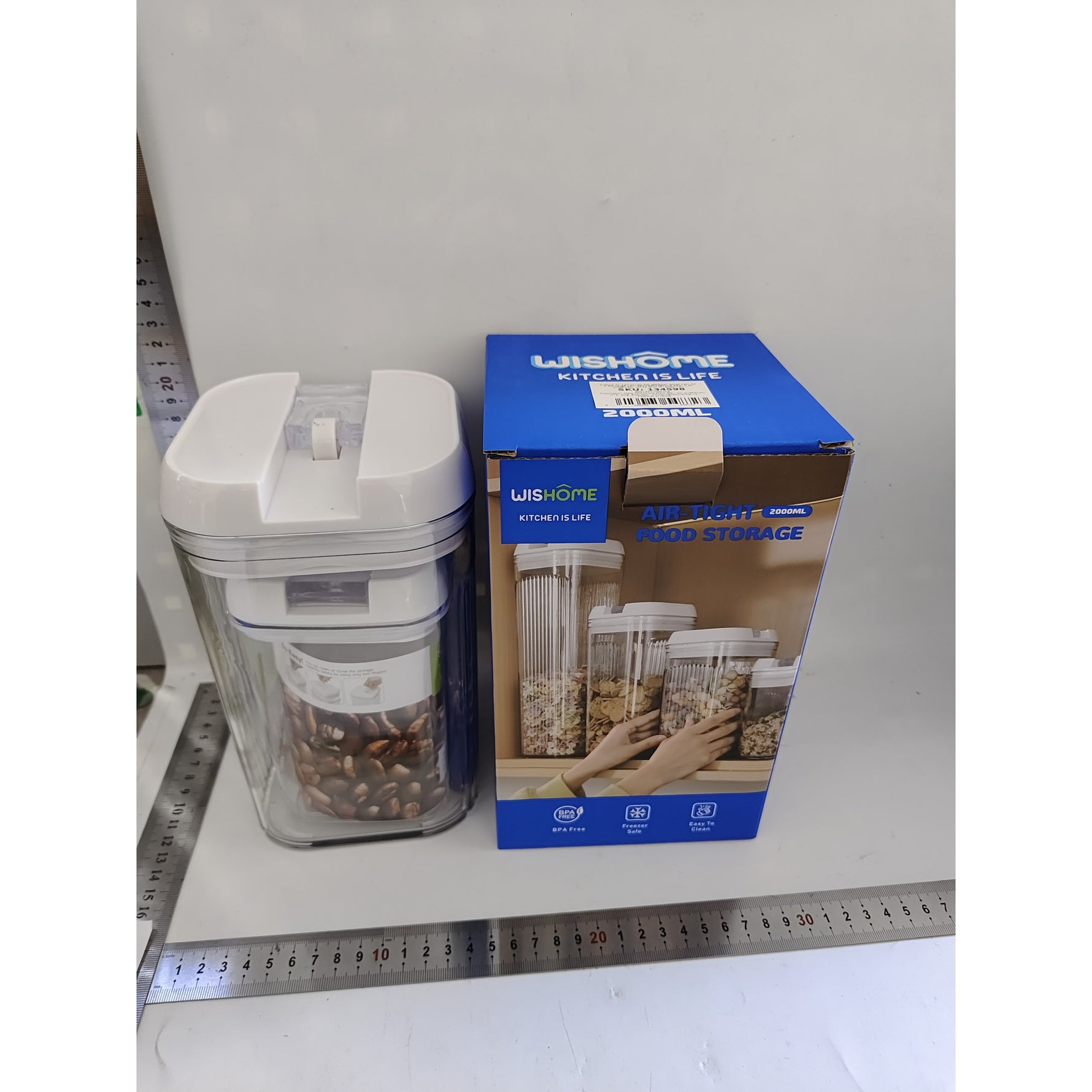 Cutii de Depozitare Alimente, Flippy, Set din 2 Cutii de tip Container, Recipiente pentru Cereale in Bucatarie, 0.8