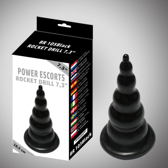Plug anal Power Escorts Rocket Drill 18,5 cm Negru