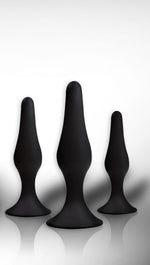 Set de 3 dopuri anale Power Escorts BR12 Negre
