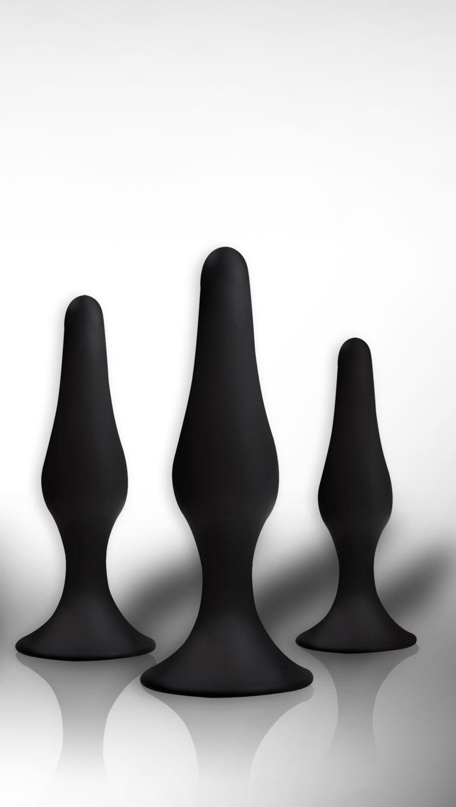 Set de 3 dopuri anale Power Escorts BR12 Negre