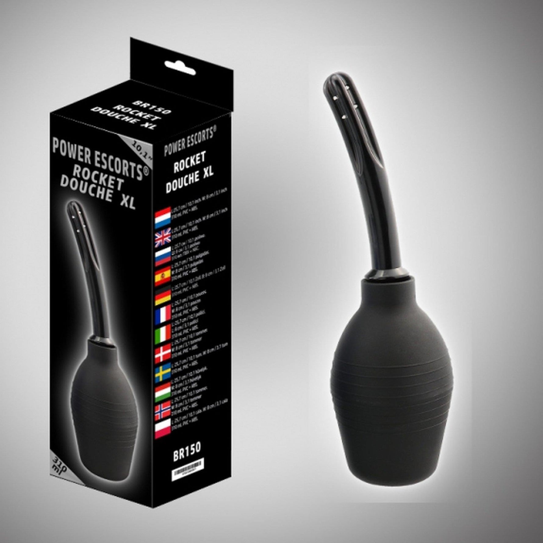 Duș anal Rocket XL Power Escorts Negru 310 ml
