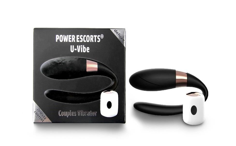 Vibrator cu abur UVibe Power Escorts negru cu telecomandă și 7 funcții