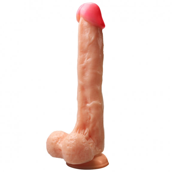 Dildo rotativ realist Power Escorts Rocket John, culoarea pielii, 25,5 cm
