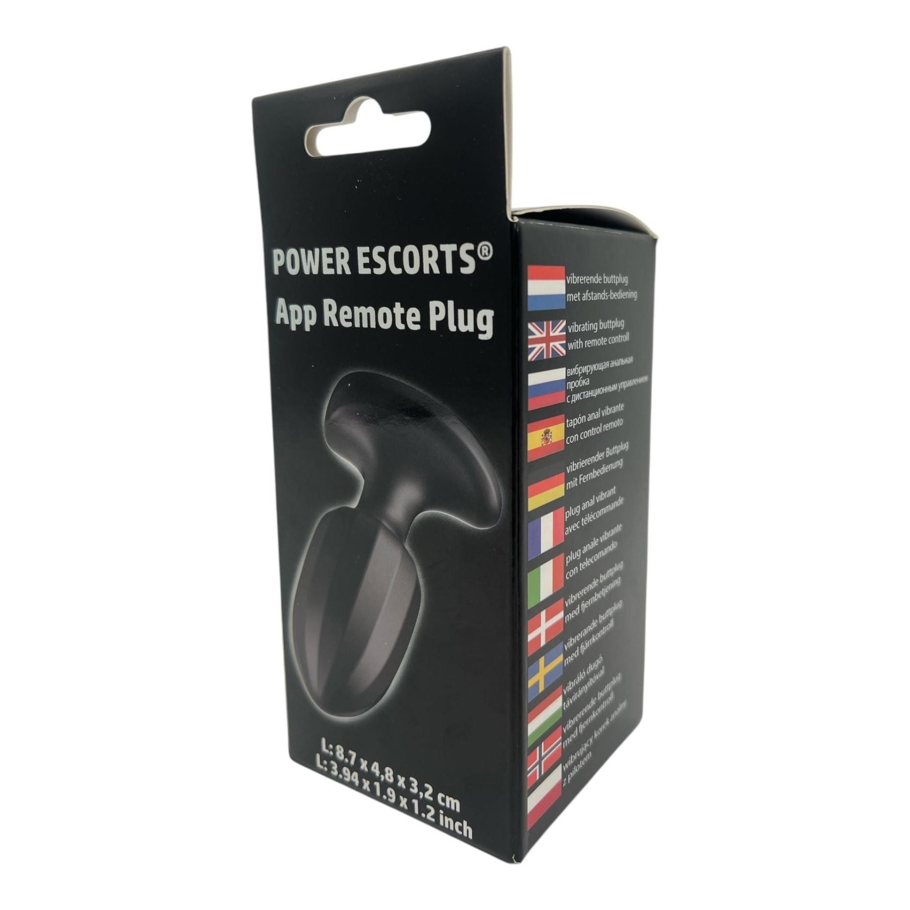 Dop anal vibrant Power Escorts din silicon, negru, cu aplicație USB