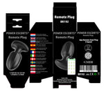 Dop anal vibrant Power Escorts din silicon, negru, cu aplicație USB