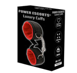 Cătușe de lux Power Escorts, negre și roșii