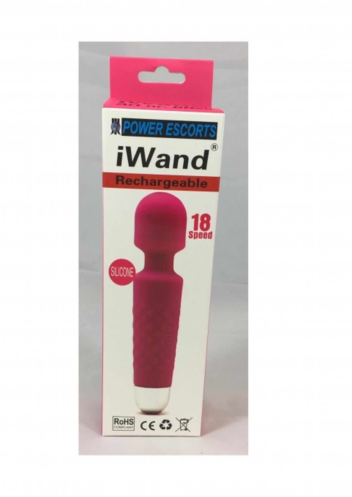 Iwand Power Escorts Masaj din silicon cu baterie roz, 20 cm