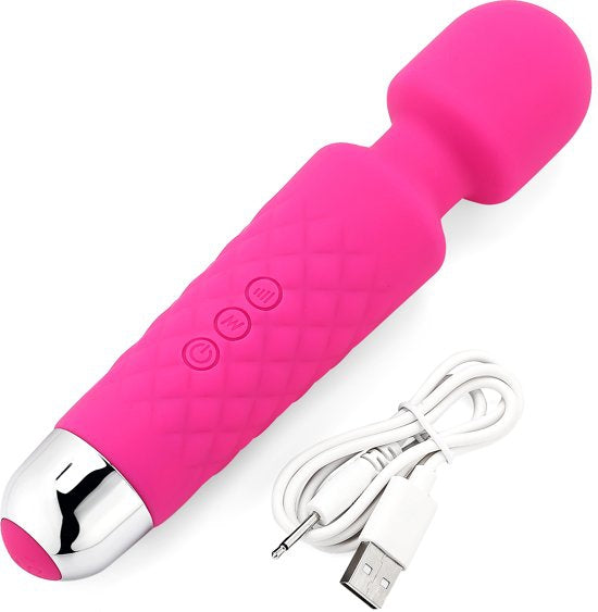 Iwand Power Escorts Masaj din silicon cu baterie roz, 20 cm
