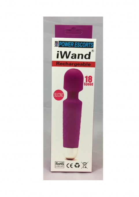 Aparat de masaj din silicon Iwand Power Escorts, reîncărcabil, violet, 20 cm