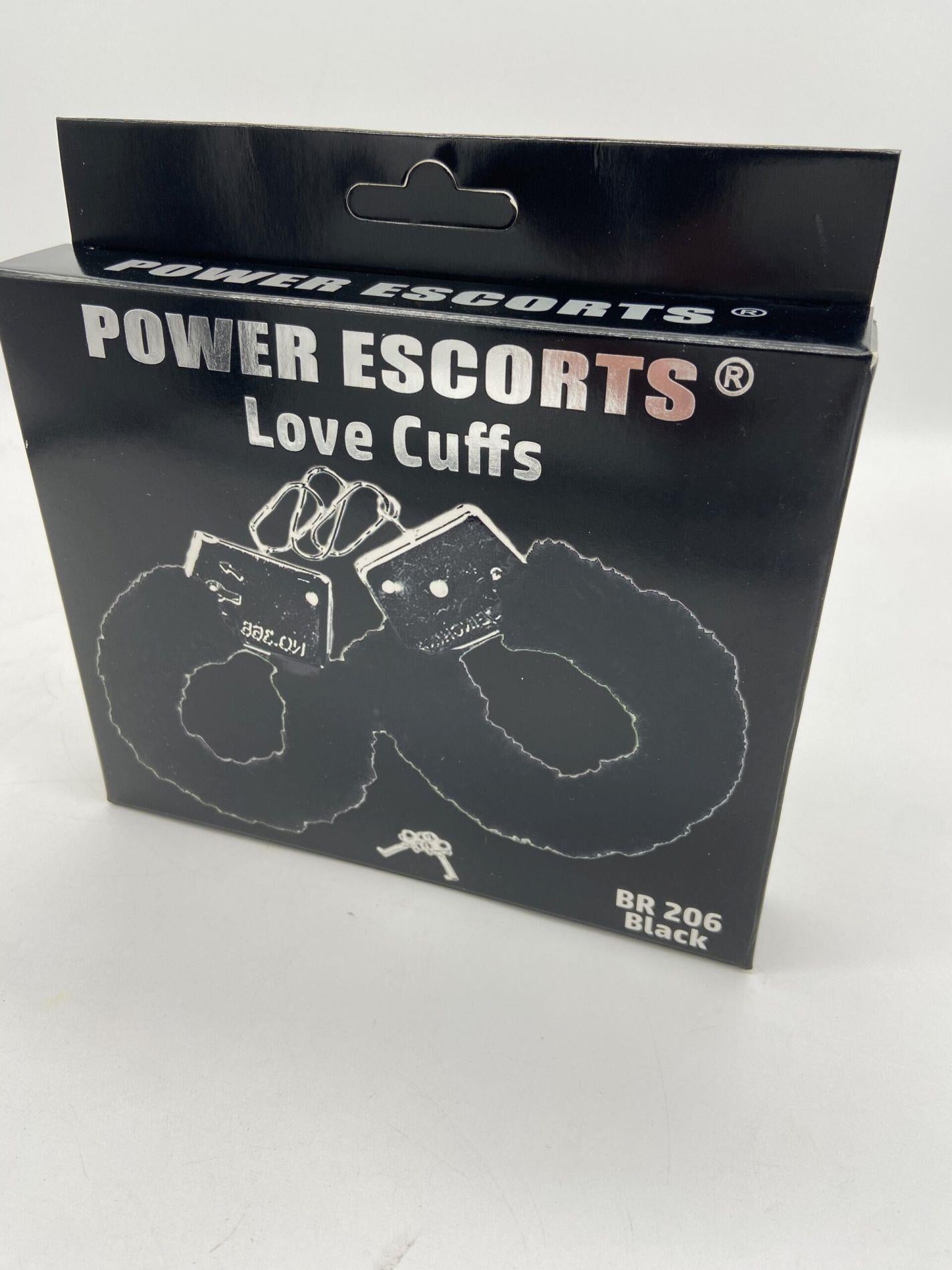 Cătușe din blană Power Escorts, negre