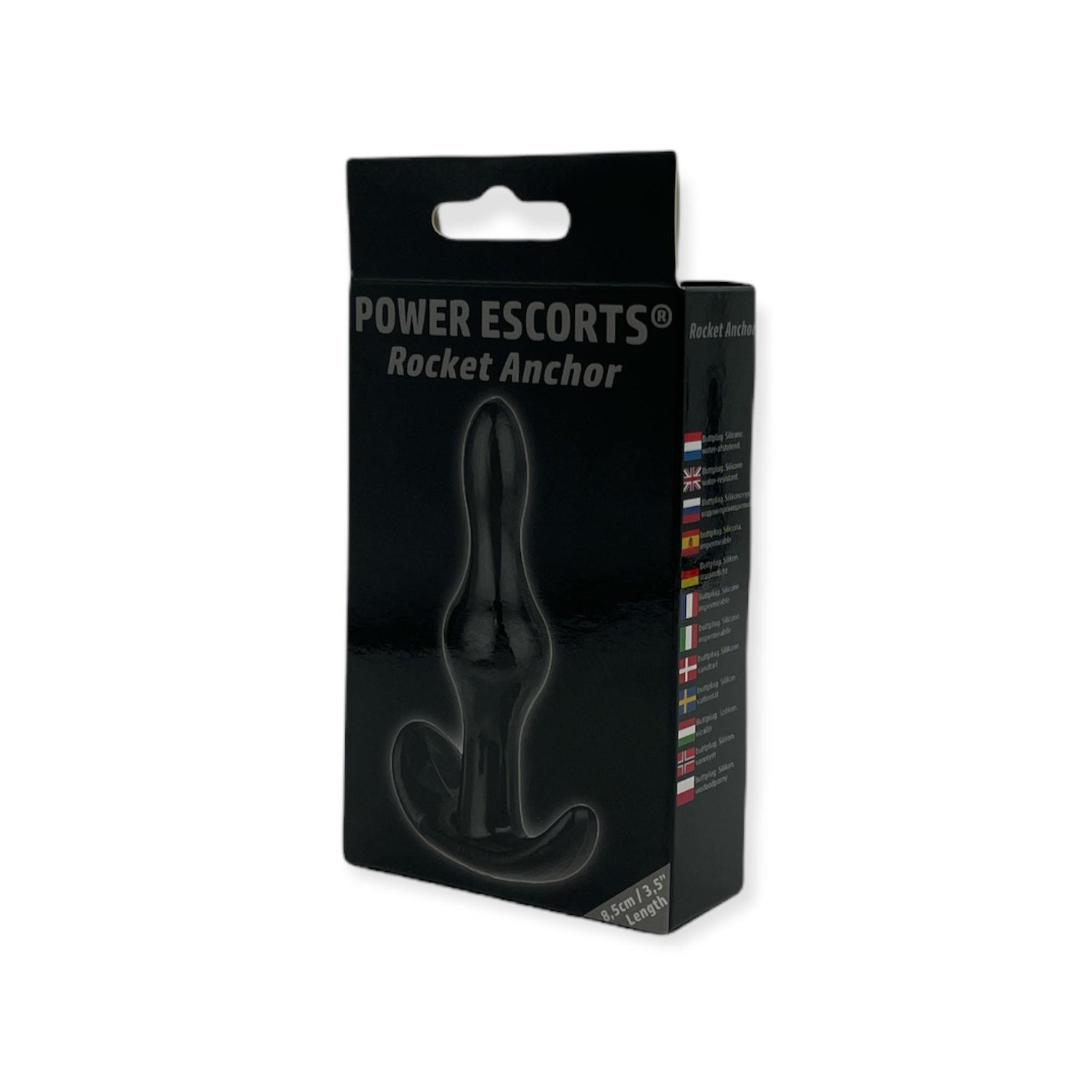 Dop anal flexibil Rocket Anchor Power Escorts, negru, 8,5 cm