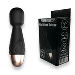 Mini vibrator cu baghetă Power Escorts, silicon, negru, USB, 11,6 cm