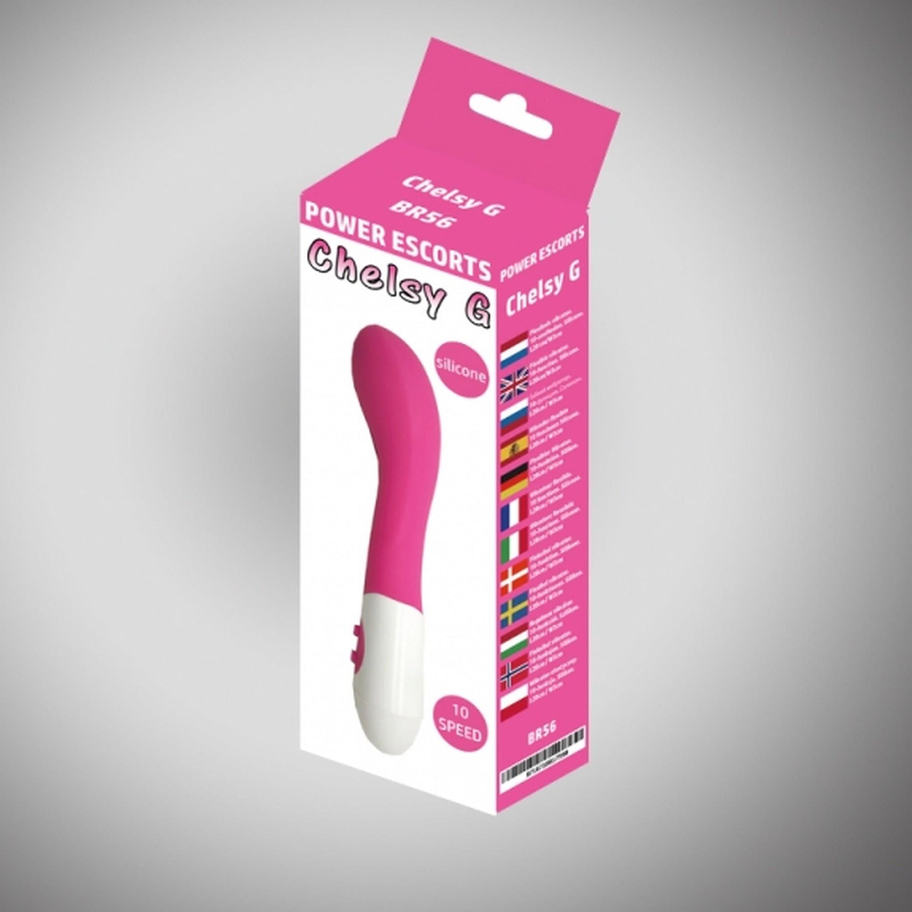 Vibrator Chelsey pentru punctul G, silicon, roz, 20 cm