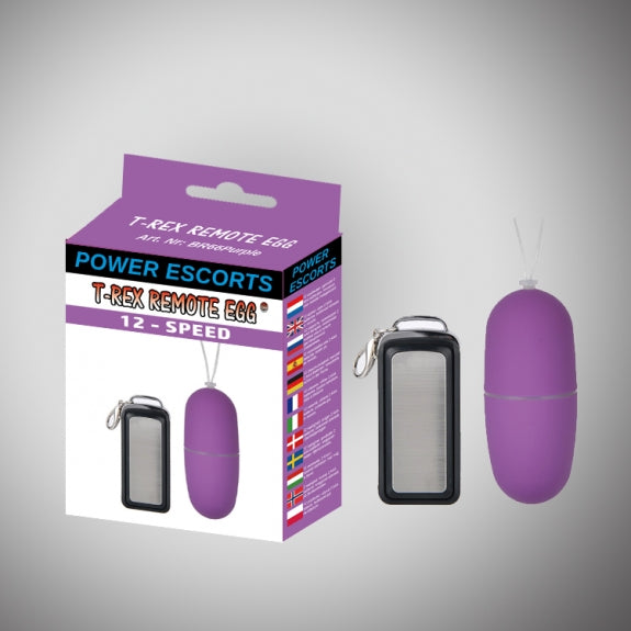 Ou vibrant cu telecomandă Power Escorts, violet, 12 viteze