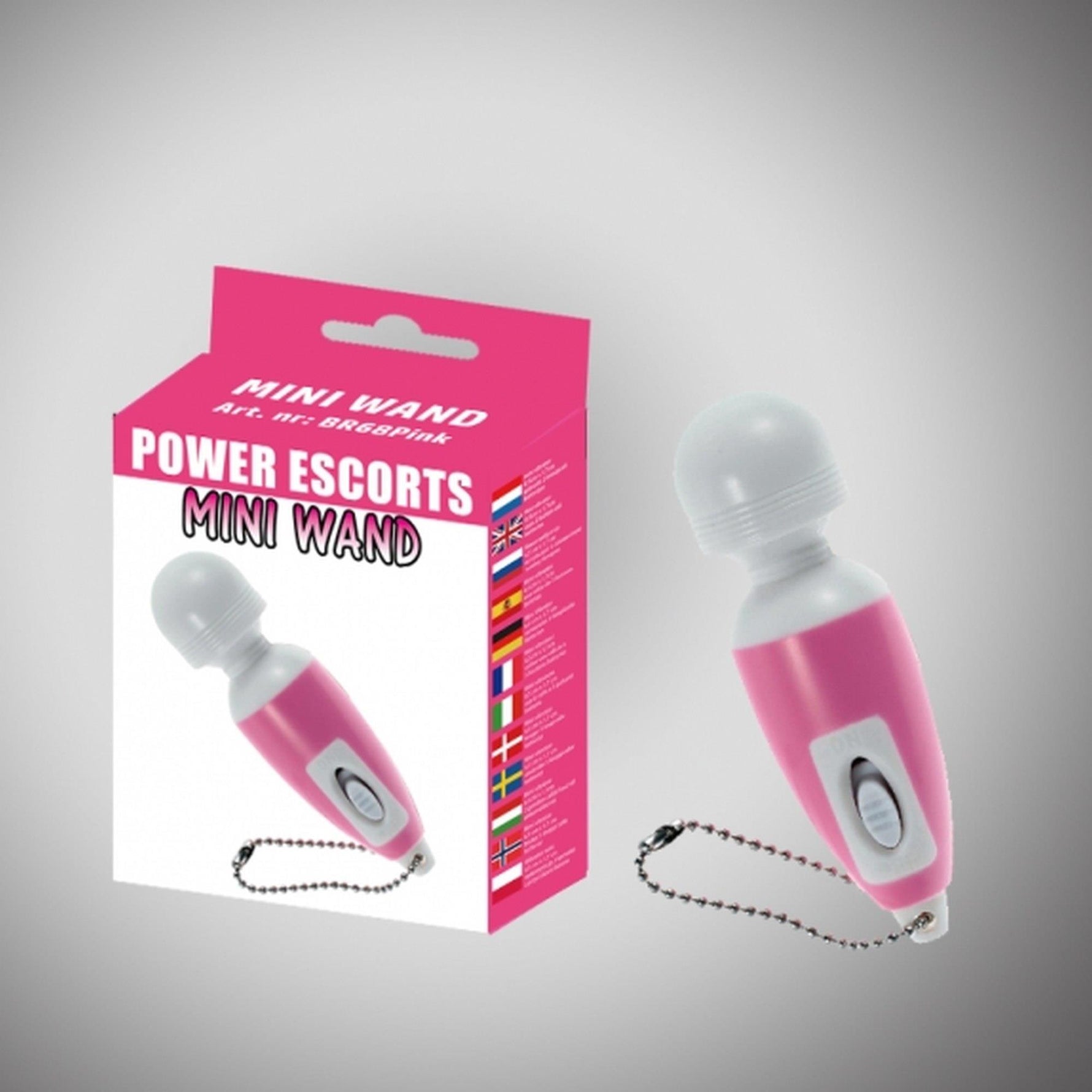 Mini vibrator cu baghetă Power Escorts roz 6,5 cm