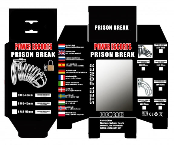 Centură de castitate metalică pentru bărbați Prison Break cu încuietoare de 50 mm