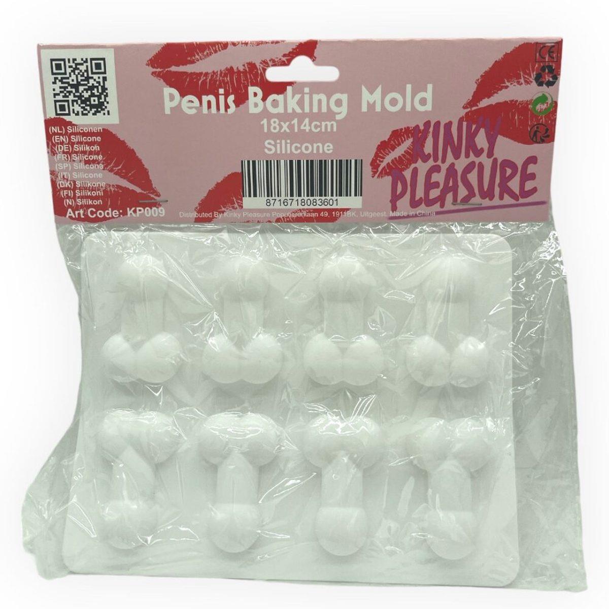 Formă de gheață din silicon în formă de penis Kinky Pleasure, albă