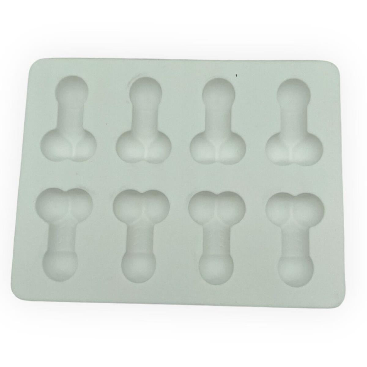 Formă de gheață din silicon în formă de penis Kinky Pleasure, albă