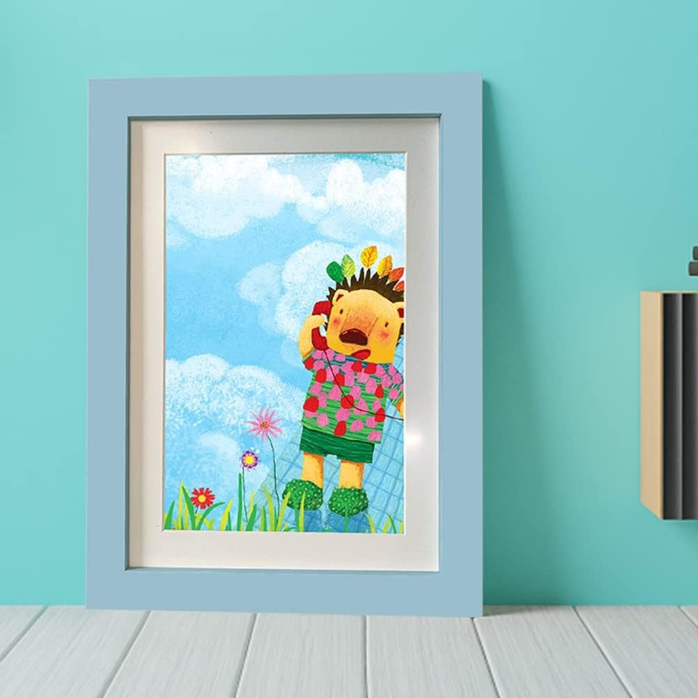 Rama Foto Flippy, cu Magnet, din Lemn, cu Spatiu Pentru Depozitare, Pentru Desene si Picturi A4, Sticla Securizata,