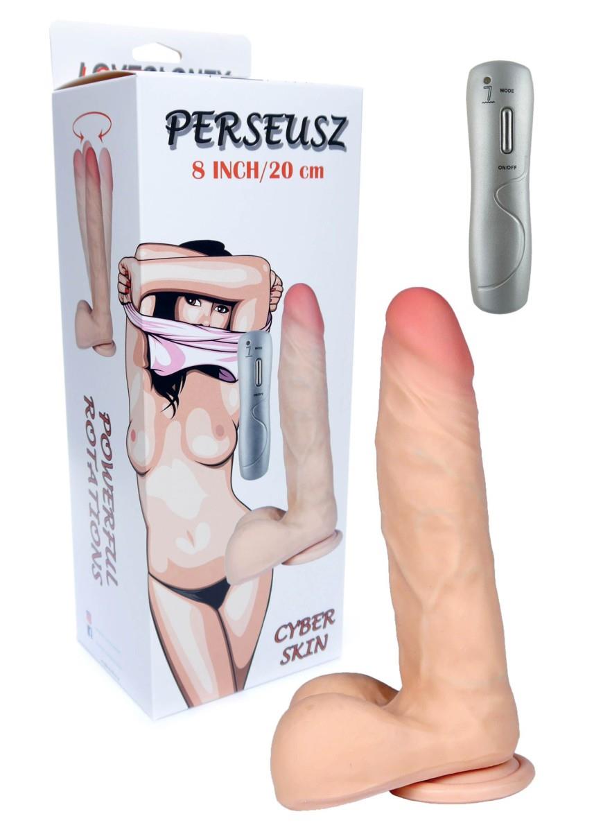 Vibrator rotativ realist cu piele cibernetică Perseus Loveclonex 20 cm
