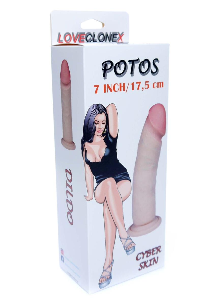 Dildo realist din piele cibernetică moale 18 cm cu ventuză