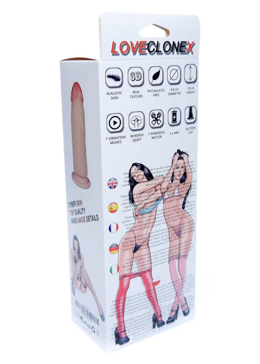 Vibrator realist cu piele cibernetică Fobos Loveclonex 15 cm