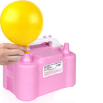 Pompa Electrica Pentru Umflat Baloane, 600 W, Doua Capete de Umflat, din Plastic, 19.5 x 14 x 13 cm, Roz