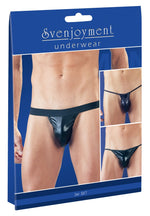 Set de 3 chiloți tanga negri cu aspect ud Svenjoyment SL