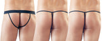 Set de 3 chiloți tanga negri cu aspect ud Svenjoyment SL