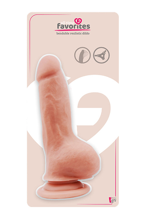 Dildo realist flexibil Dream Toys TPE 18 cm cu ventuză