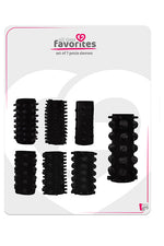 Manșoane pentru penis Dream Toys All Time Favorites, pachet de 7, negru