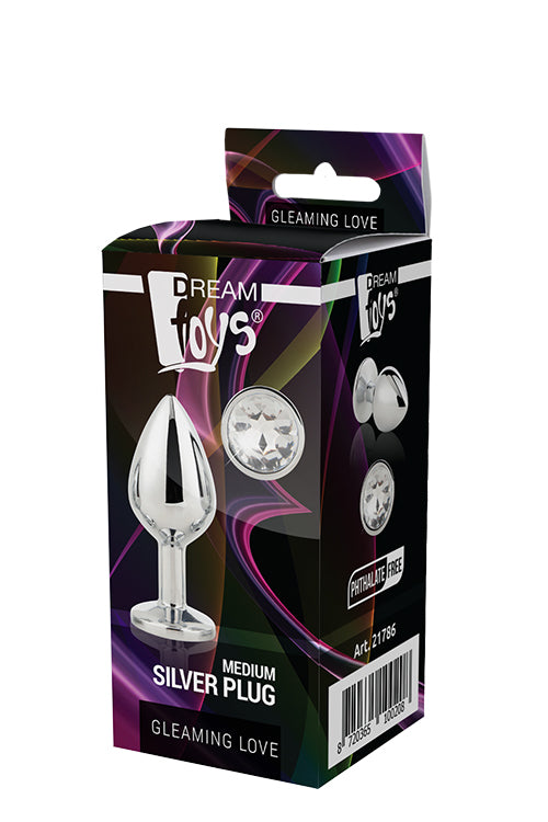 Plug anal din aluminiu Gleaming Love, argintiu, mediu