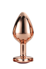 Plug anal Gleaming Love din aluminiu, roz auriu, mediu, 3,4 cm