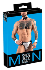 Set jockstrap Svenjoyment pentru bărbați cu manșete și papion, mărimea S